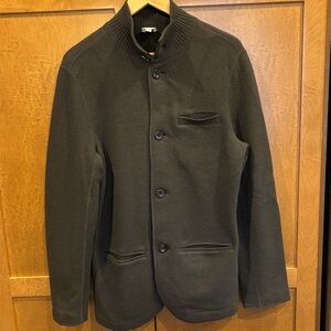 Armani Collezioni grey dark olive  Wool Mock collar Jacket light wear